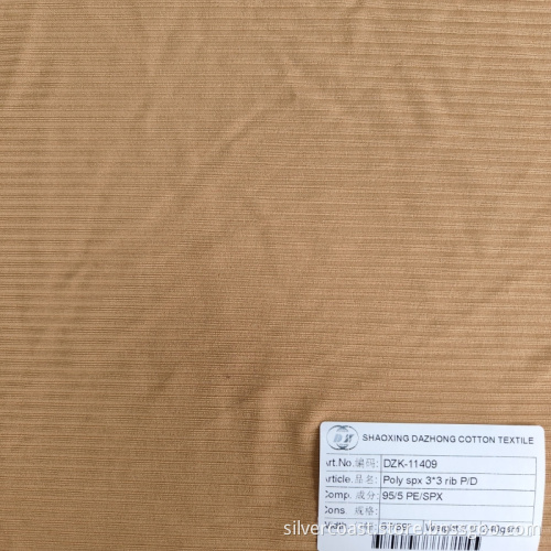 Polyester spandex Stück gefärbt 3x3 Rippentextile